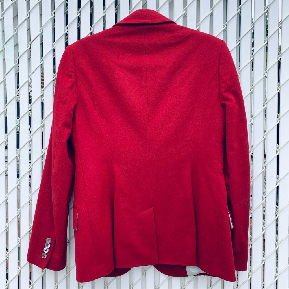 H HILFIGER RED WOOL/CASHMERE BLEND BLAZER SZ 8 - Picture 2 of 7